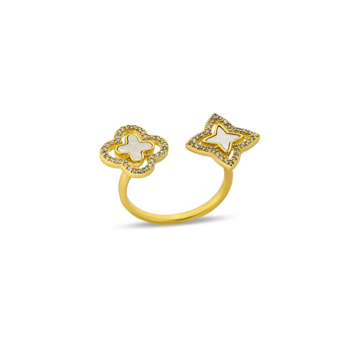 Premium double sign van cleef Ring #RRB305 (Rose/Beige)