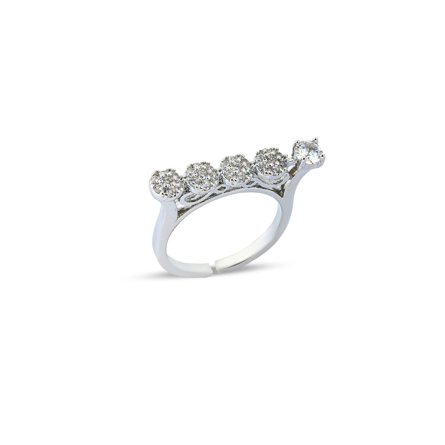 line zircon Ring #RGS243 (Gold/Silver)