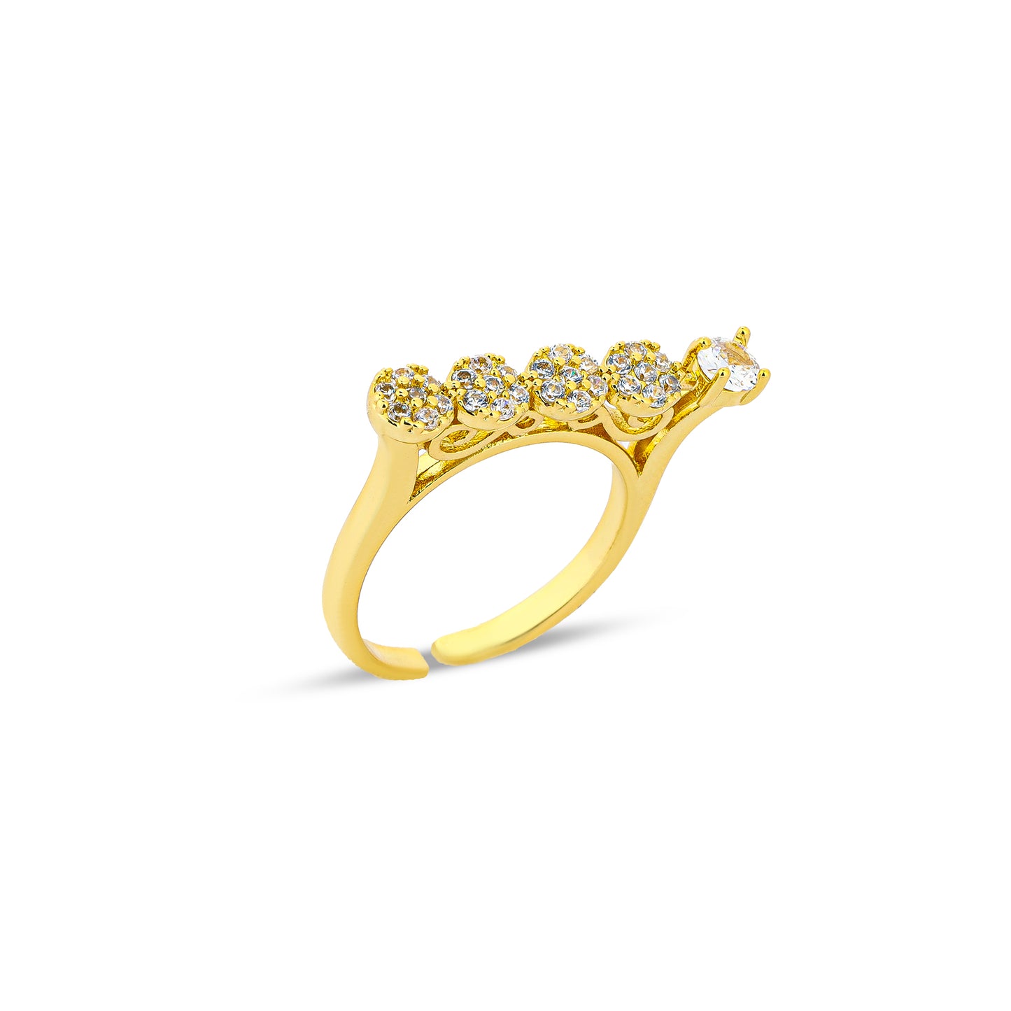 line zircon Ring #RGS243 (Gold/Silver)