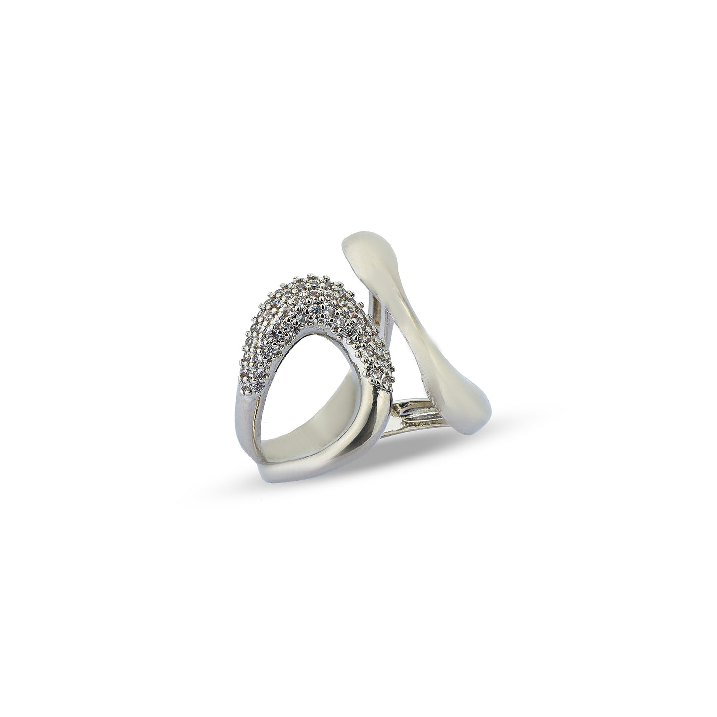 Premium platinum half and half Ring #RGS309 (Gold/Silver)