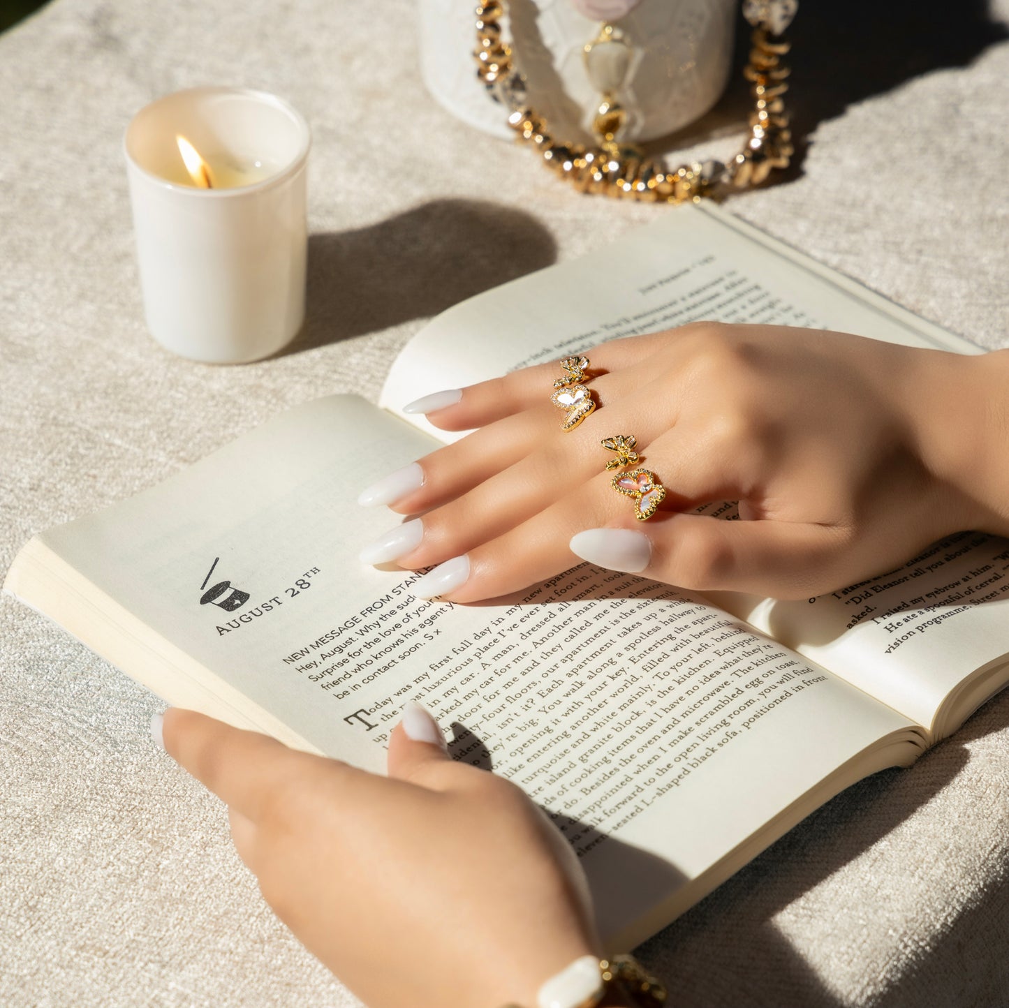 Premium Quality Ring #RRW248 (Rose/White)
