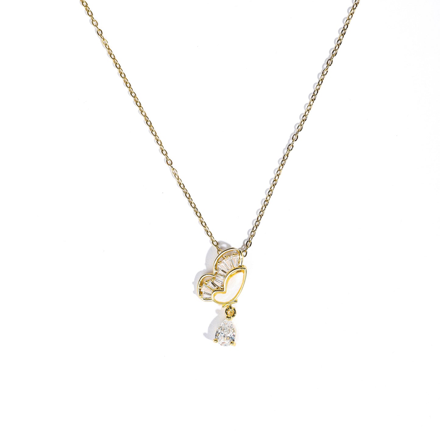 Premium half and half butterfly Necklace #NG190