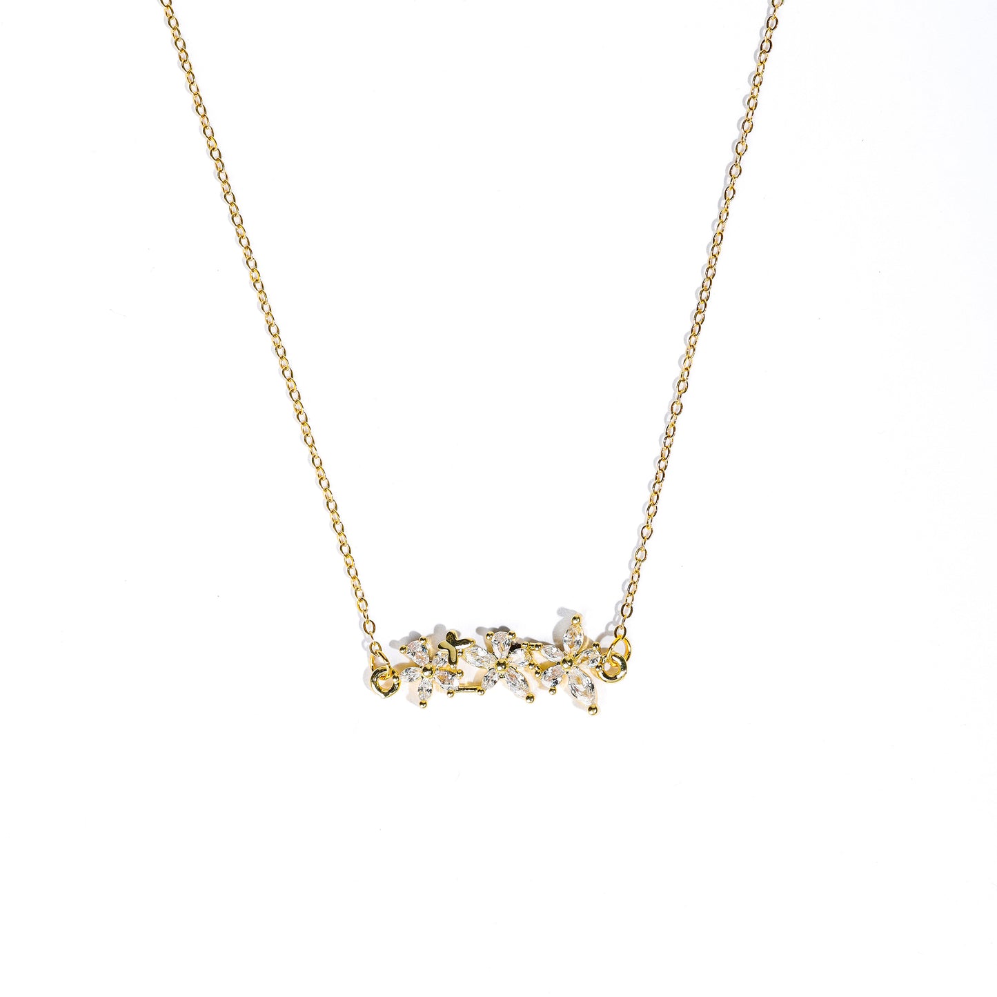 Premium 3 zircon lobes Necklace #NG187