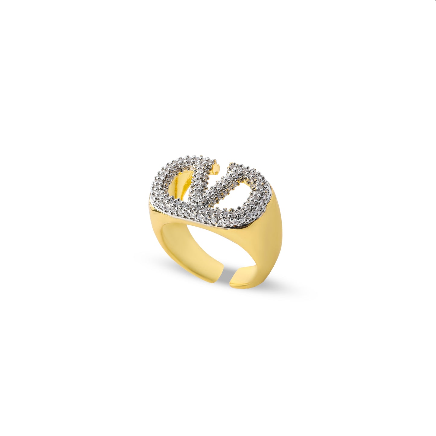 platinum v Ring #RGS263 (Gold/Silver)