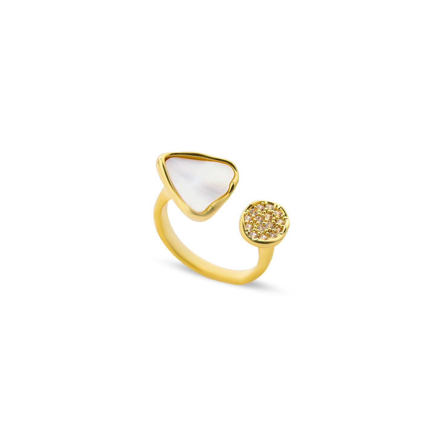 Premium natural seashell zircon Ring #RG290
