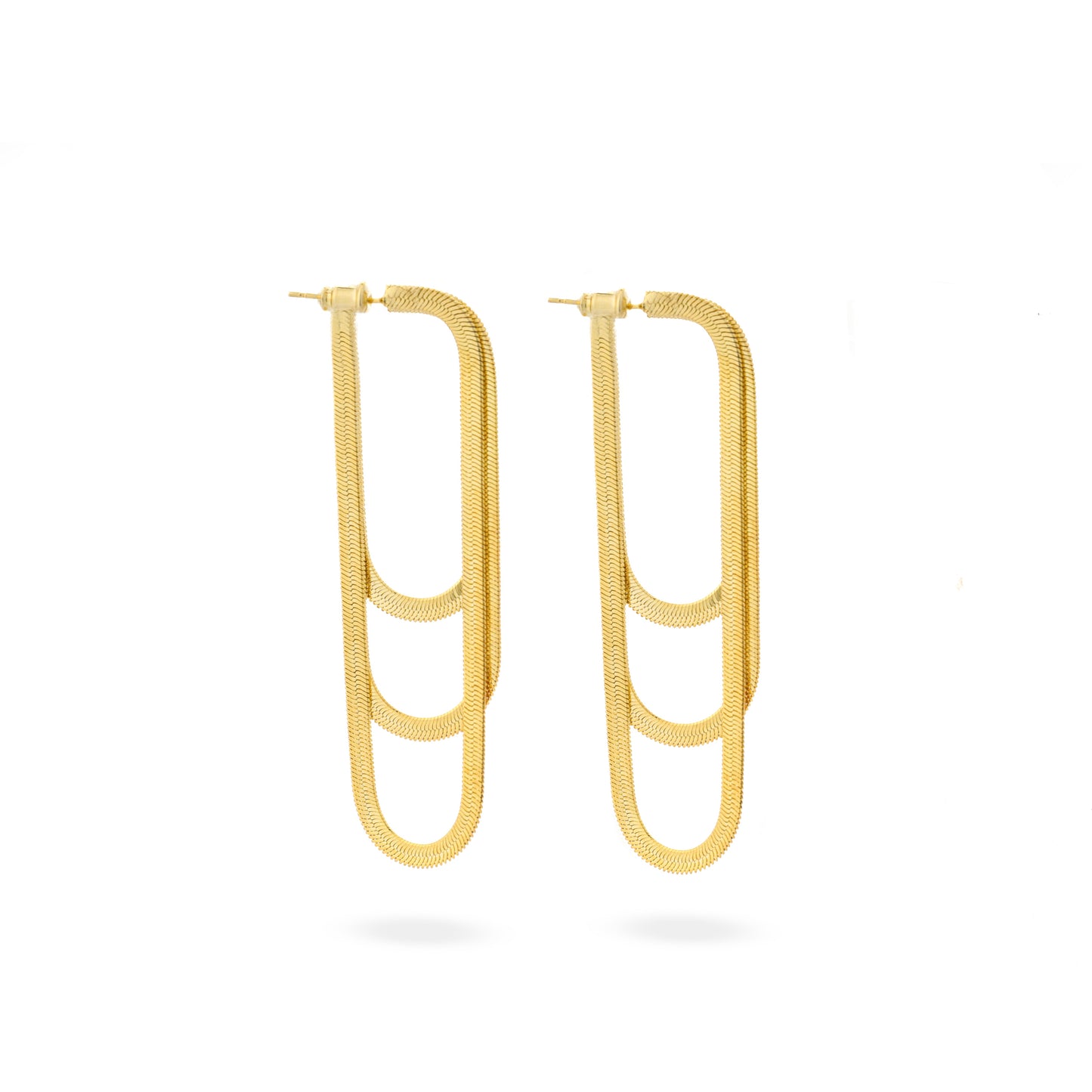 Premium 3 layers Earring #EGS046 (Gold/Silver)