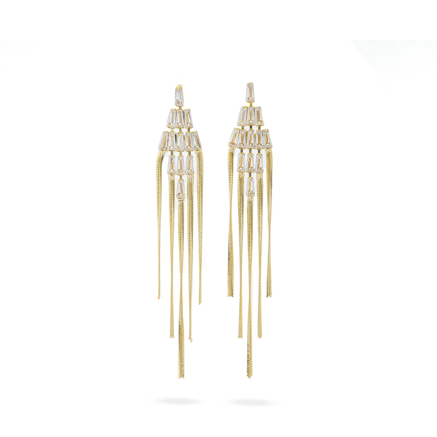 Premium long tassel zircon Earring #EGS045 (Gold/Silver)