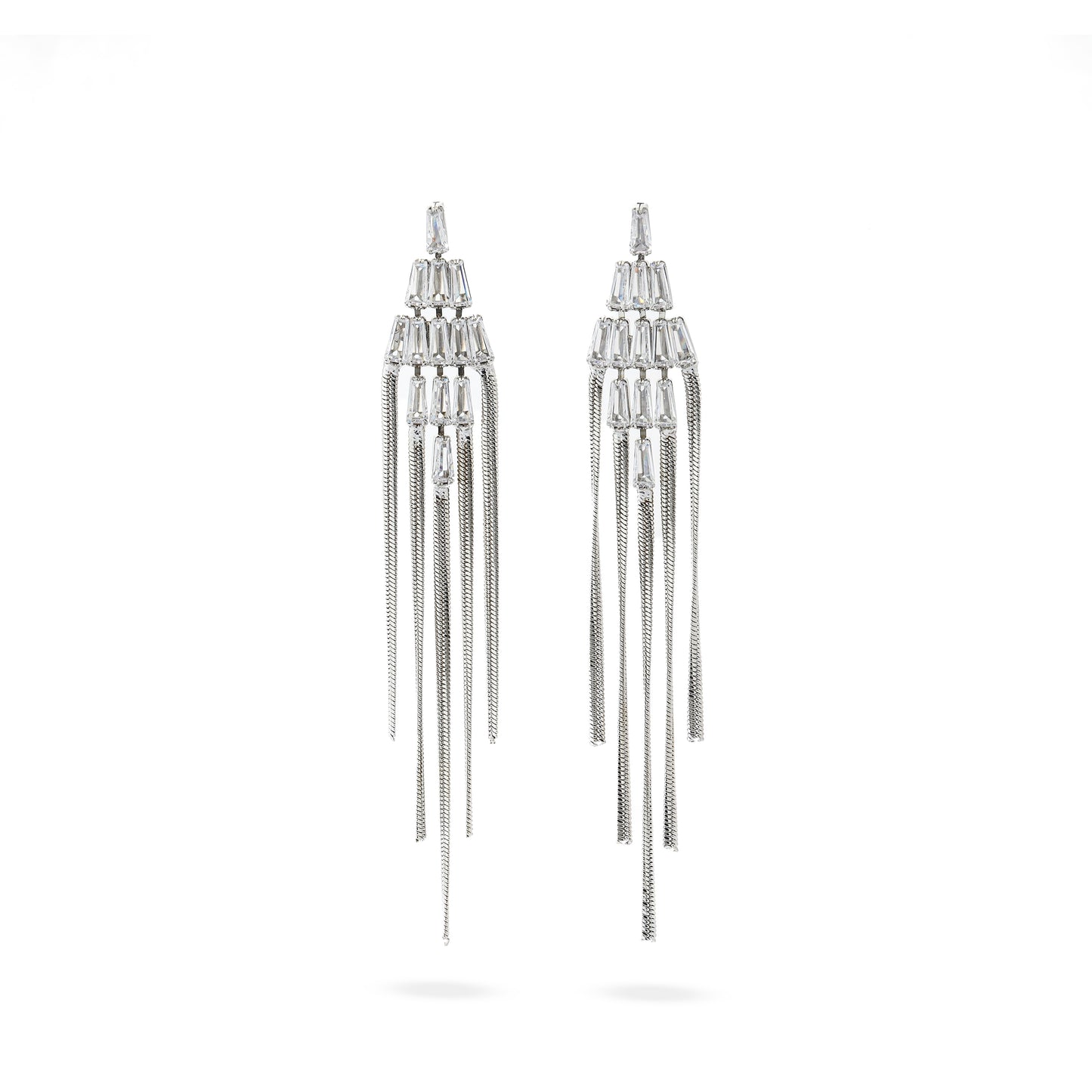 Premium long tassel zircon Earring #EGS045 (Gold/Silver)