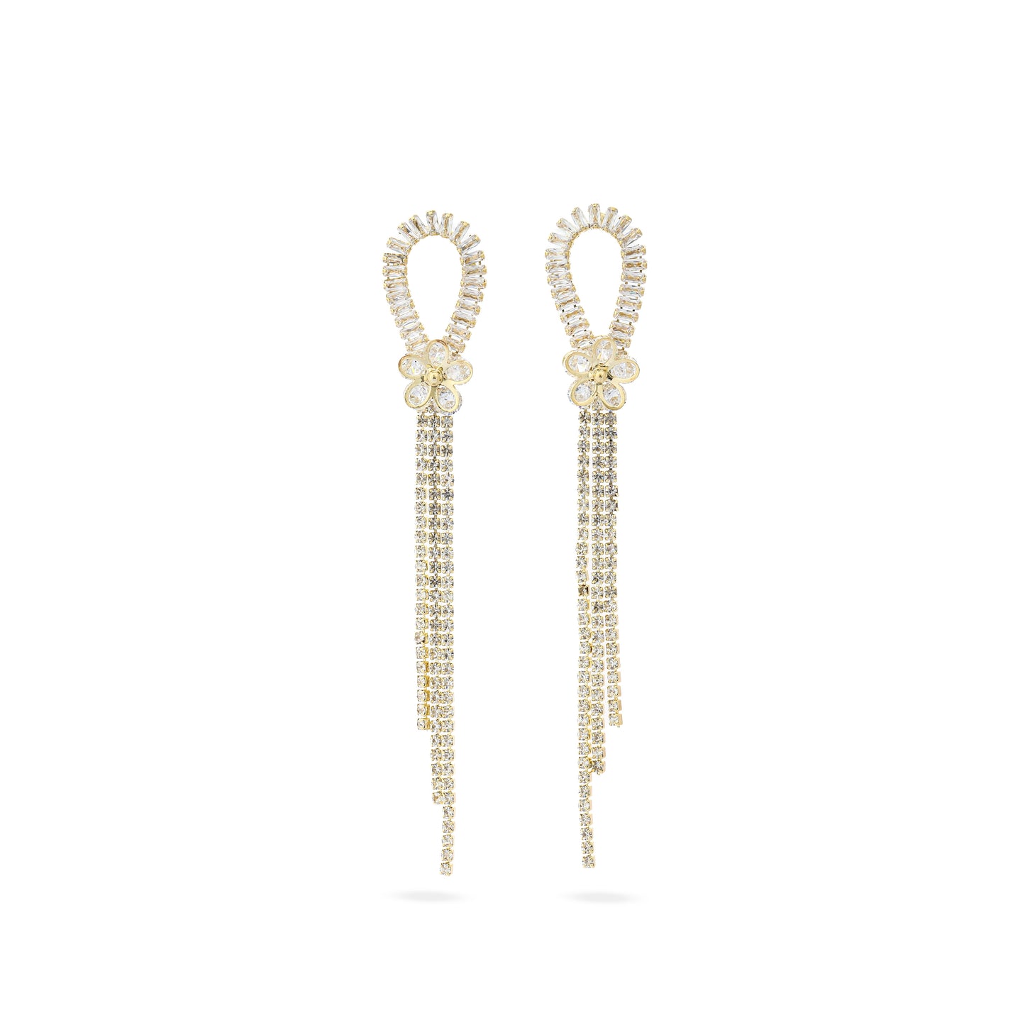 Premium dangle zircon Earring #EGS060 (Gold/Silver)