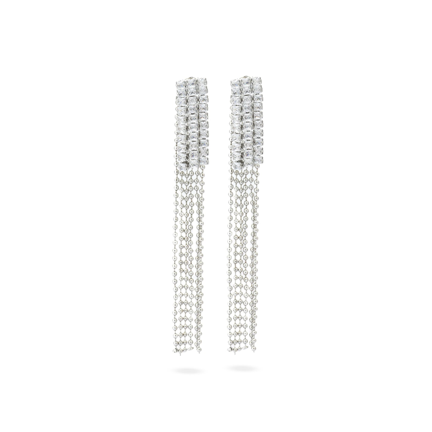 Premium tassel half zircon Earring #ES048
