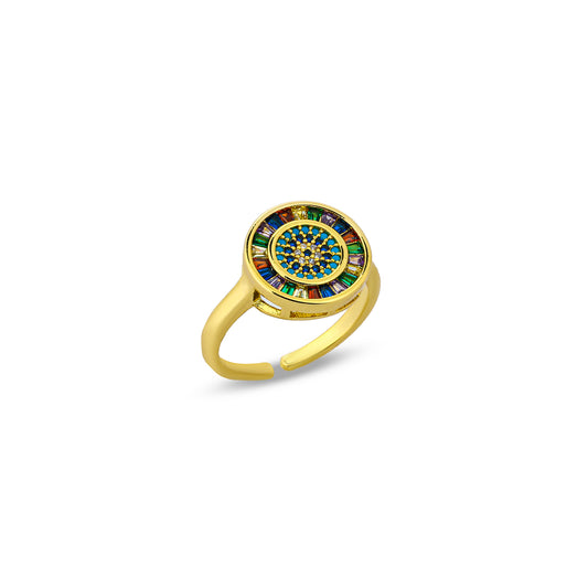 Premium multi color zircon Ring #RGS301 (Gold/Silver)