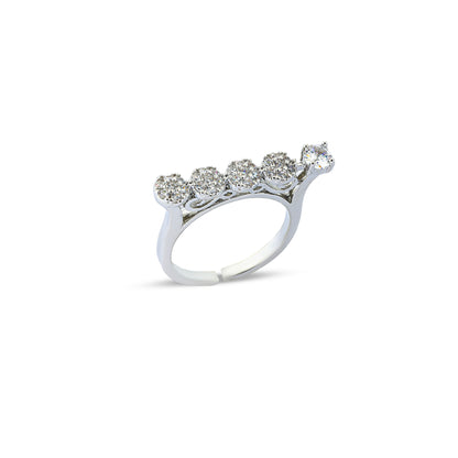 line zircon Ring #RGS243 (Gold/Silver)