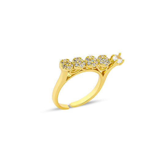 line zircon Ring #RGS243 (Gold/Silver)