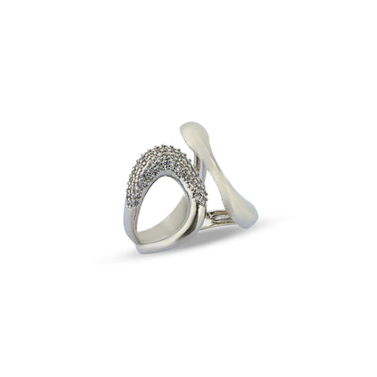 Premium platinum half and half Ring #RGS309 (Gold/Silver)