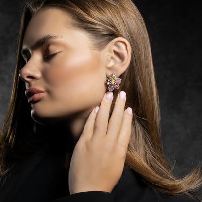 Premium purple lovers hand made Earring #EG074