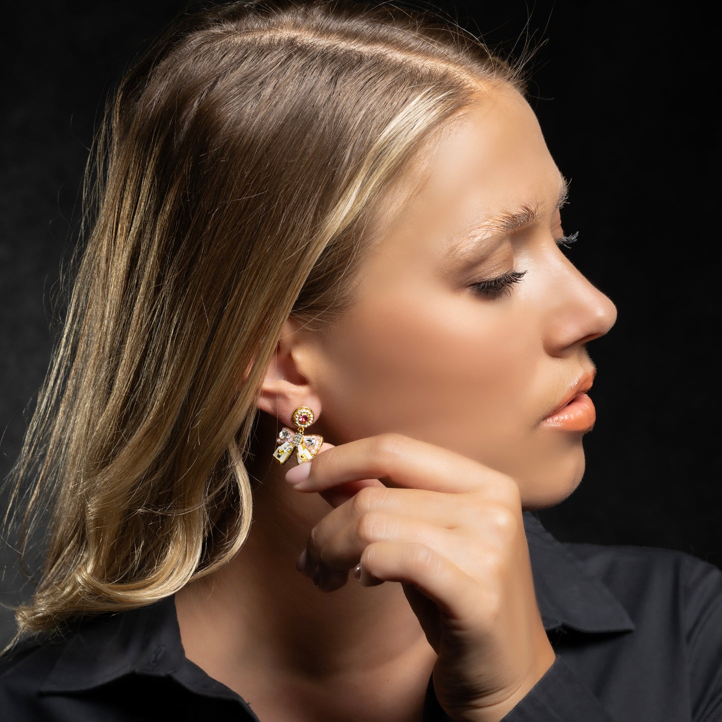 Premium bow hand made colorful  Earring #EG082