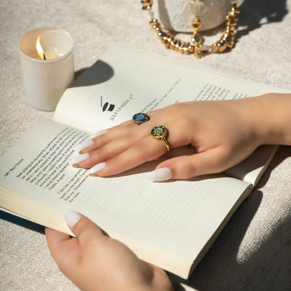 Premium multi color zircon Ring #RGS301 (Gold/Silver)