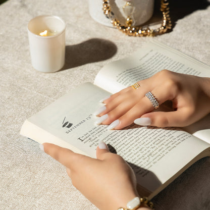 Premium simple zircon Ring #RGS286 (Gold/Silver)
