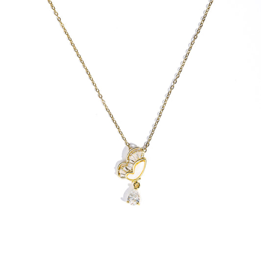 Premium half and half butterfly Necklace #NG190