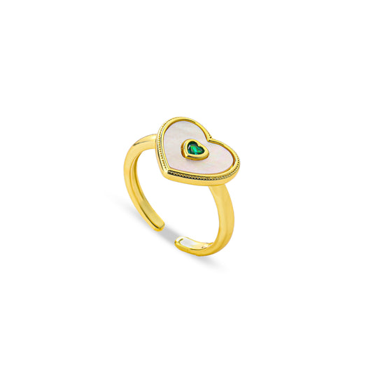 Premium heart zircon lobe ring #RG295