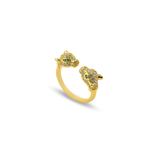 Premium green eye panther Ring #RGS289 (Gold/Silver)