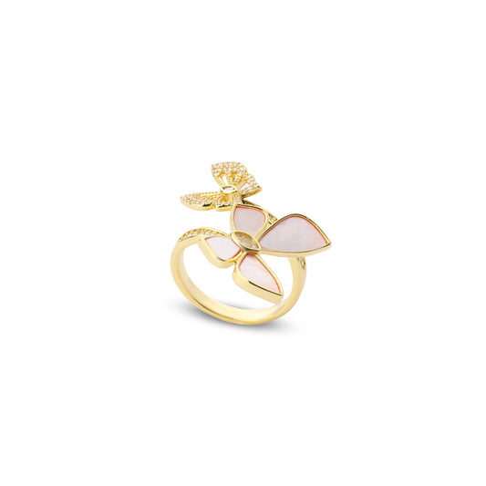 Premium double butterfly ring #RG283