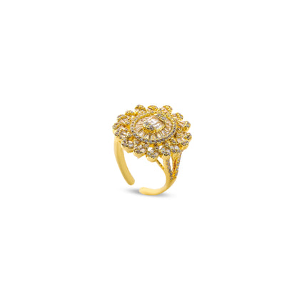 Premium diamond feel Ring #RGS279 (Gold/Silver)