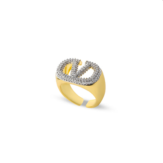 platinum v Ring #RGS263 (Gold/Silver)