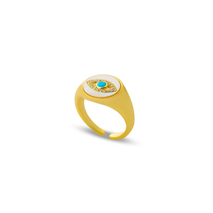 Premium horus eye Ring #RWBP294 (White/Black)