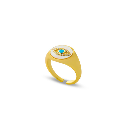 Premium horus eye Ring #RWBP294 (White/Black)