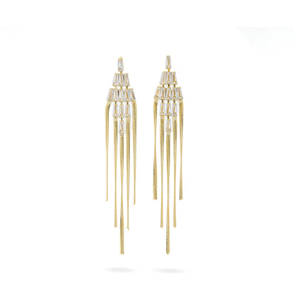 Premium long tassel zircon Earring #EGS045 (Gold/Silver)